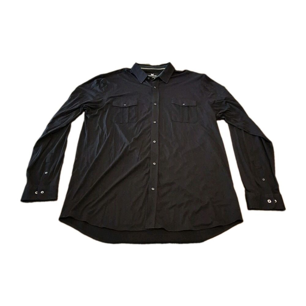 Buttercloth Shirt Men Size 3XL Tall Fit Black Long Sleeve Soft Stretch Pockets - Picture 2 of 5